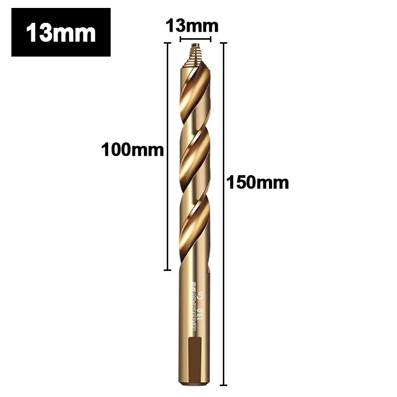 M35 Step Twist Drill, Cobalt Content Straight Shank Drill (3-13mm), For Iron, Stainless Steel, Steel Drilling