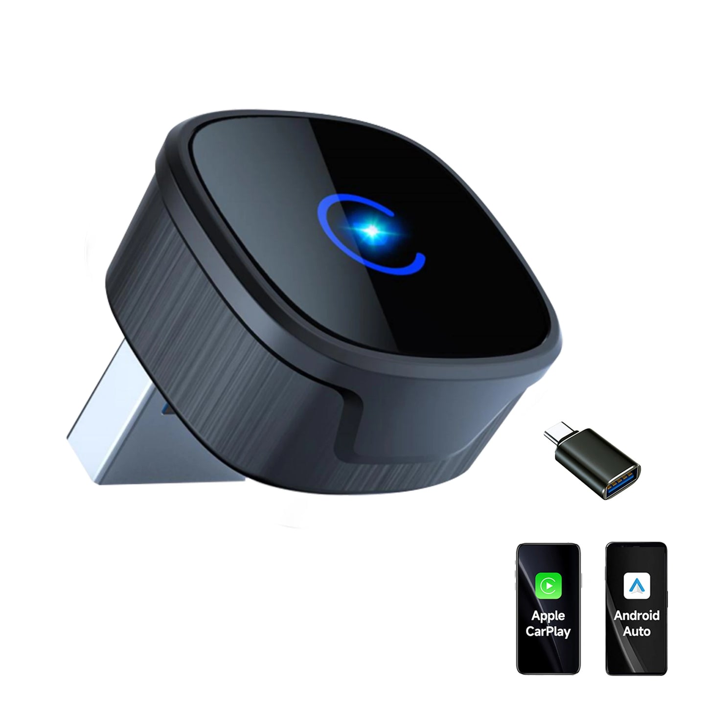2-in-1 Wireless CarPlay & Android Auto Adapter — Universal Fit, Plug & Play for iOS and Android