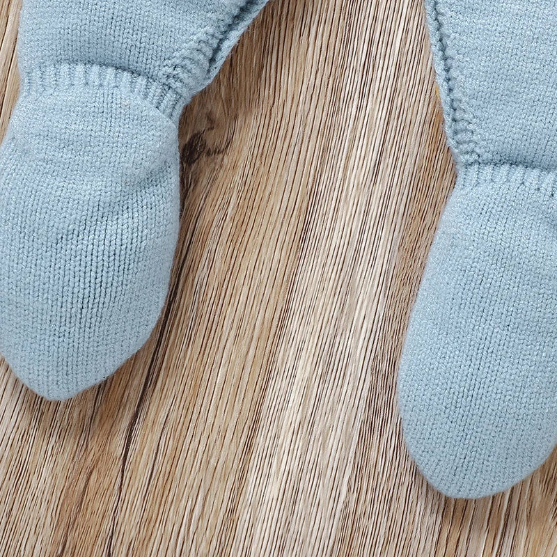 Baby Boy Knit Collar Romper 0-18M - Long Sleeve Winter Bodysuit - photo 6