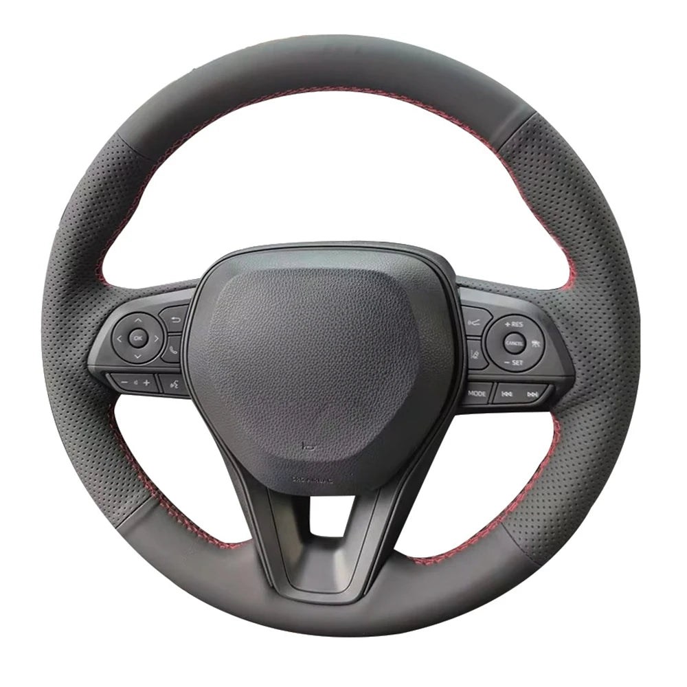Perforated Microfiber Leather Car Steering Wheel Cover For Toyota Camry 2018 Corolla RAV4 Avalon Crown 2019 Steering Wrap