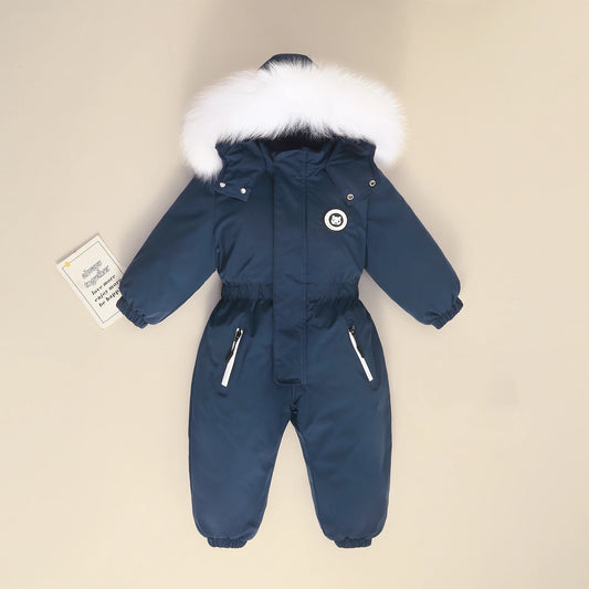 Baby Hooded Snowsuit Jumpsuit - Thick Warm Winter Romper