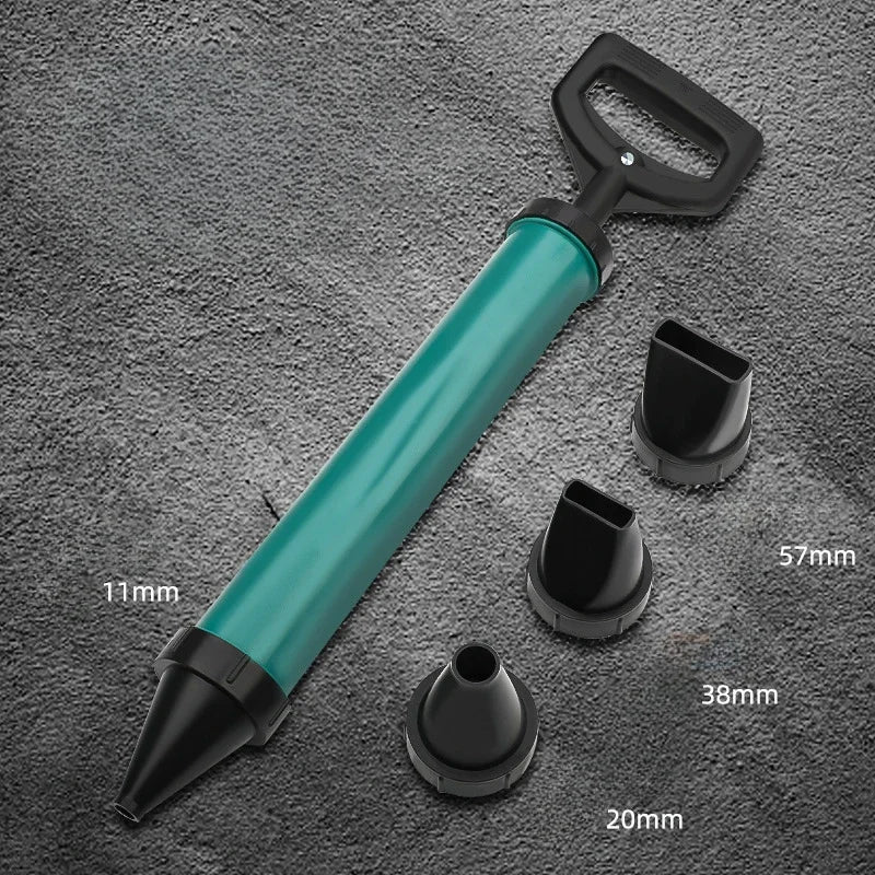 Stainless Steel Cement Caulking Gun with Round and Flat Nozzles