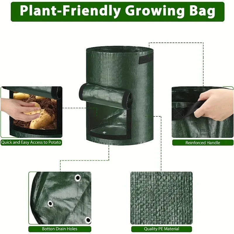 Garden Plant Grow Bags — Breathable PE Potato & Veg Planters