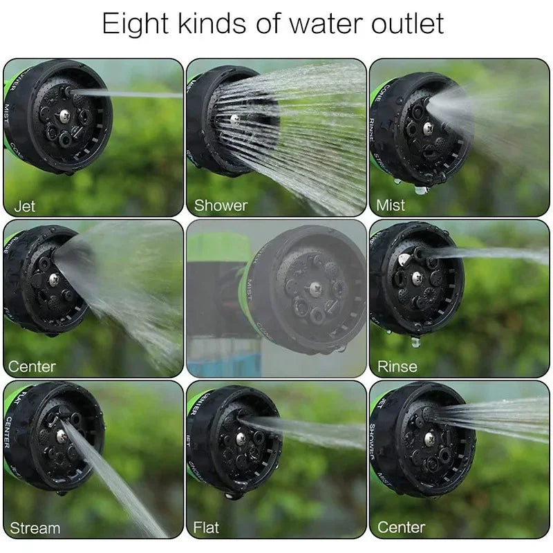 Multifunctional  Adjustable Mode Water Guns Nozzle Hose Washer Garten Watering Jet Sprayer with Foam Container Fertilizer Tools