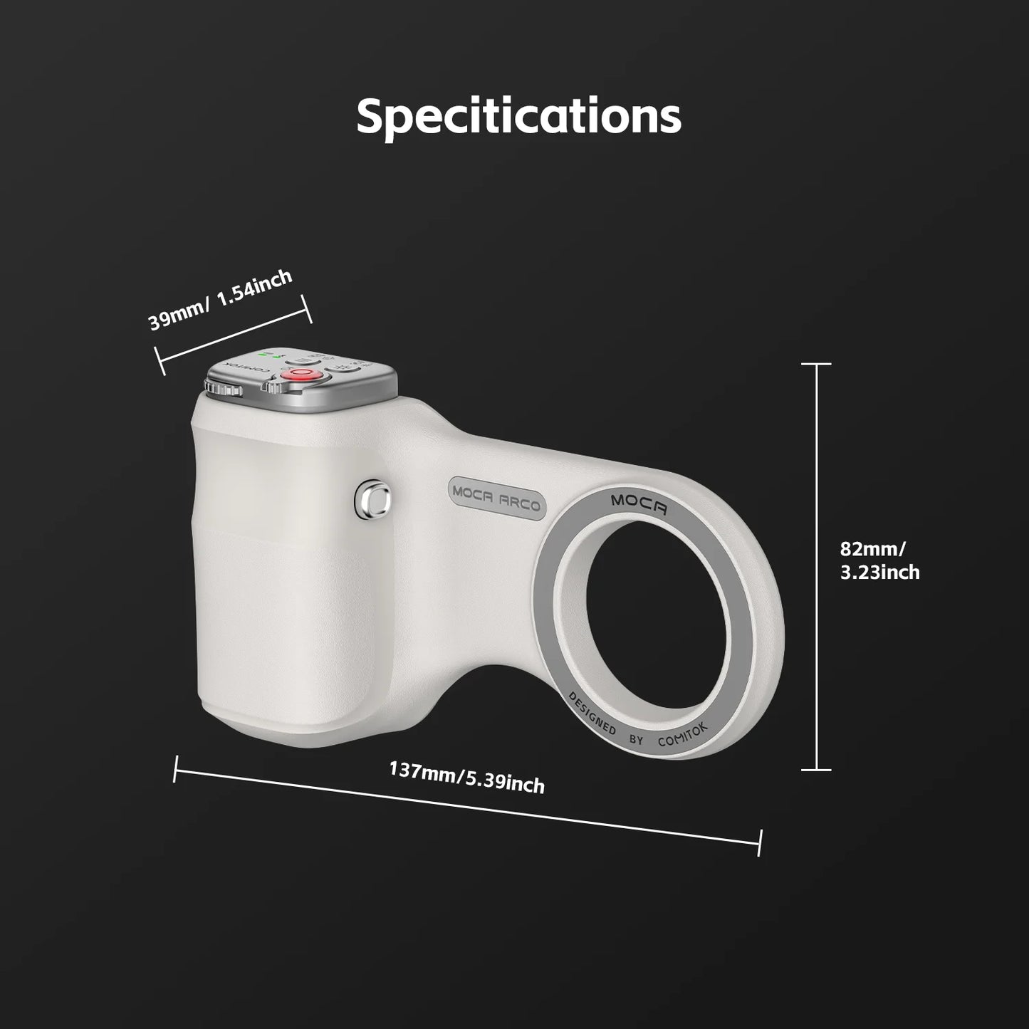 COMITOK MOCA ARCO Magnetic Camera Grip for iPhone  Series Detachable Remote iOS17/18/26 Handle Holder for Vlog Recording Selfie