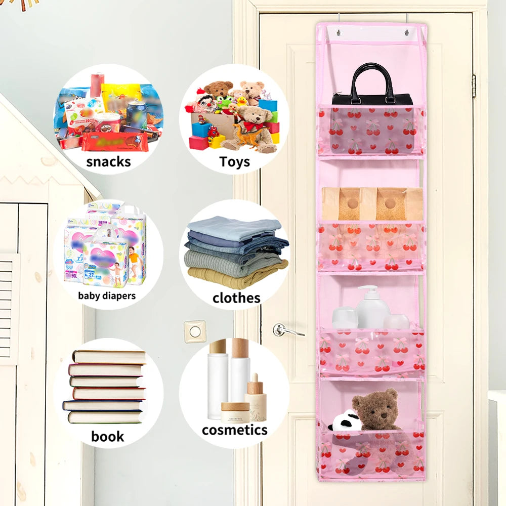 4/6-Tier Hanging Storage Bag Foldable Organizer Over-The-Door Holder For Hair Accessories Snacks Toys Clothes Storage Holder