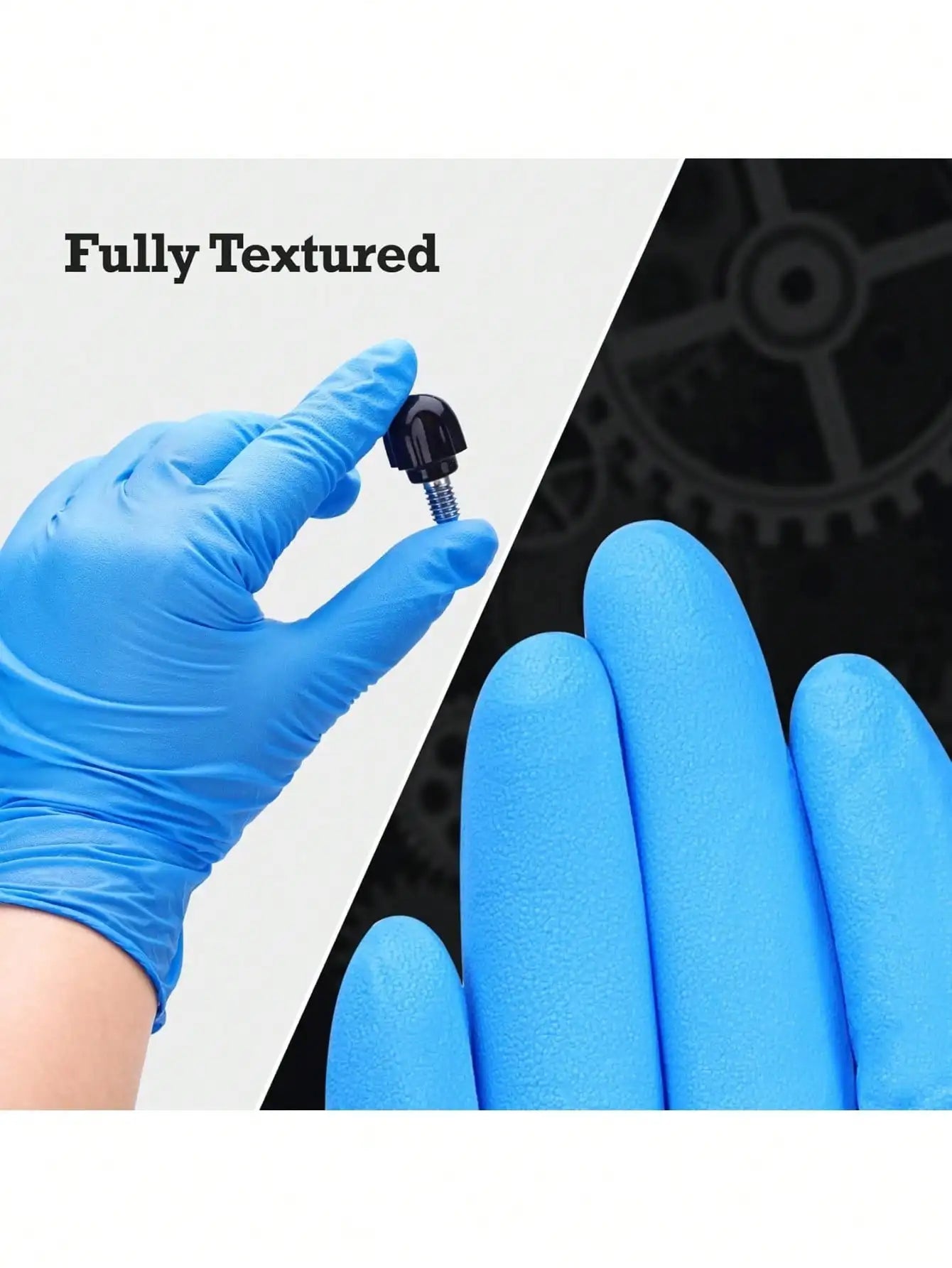 Heavy Duty Black Nitrile Gloves 100PCS, Food Safe Disposable Gloves for Cleaning, Cooking, Valentine's Day Prep & Car Care