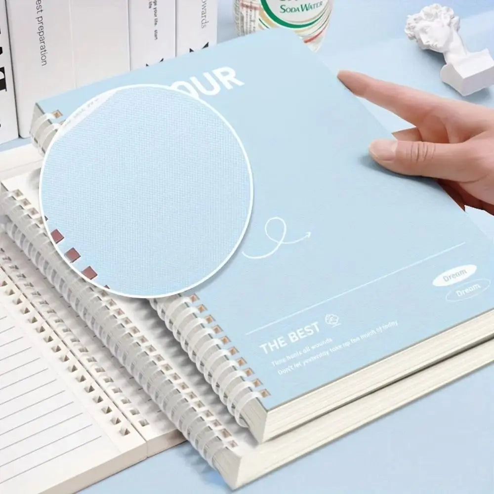 60Sheets/Book High Quality A5 Spiral Notebooks Perforated Pages Color Diary Book Horizontal Line Inner Pages Notepad Gift