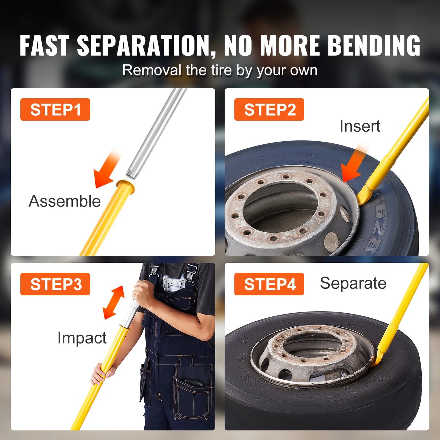SucceBuy Heavy-Duty Steel Tire Bead Breaker Slide Hammer