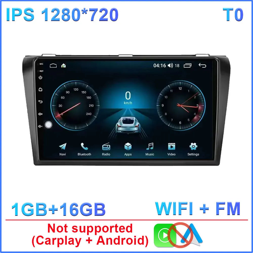 Car Stereo with Apple CarPlay & Android Auto, Compatible with Mazda 3 (2004-2009)