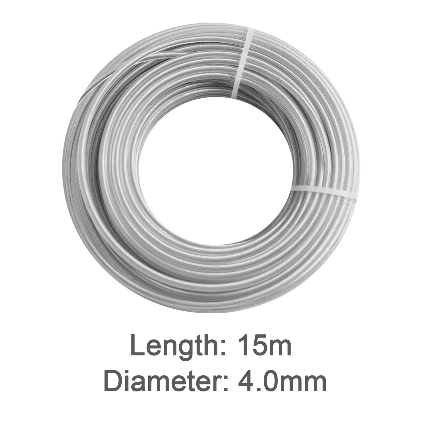 Heavy-Duty Steel Core Strimmer Line – 15m Weed Trimmer Replacement Cord | 2mm, 2.4mm, 2.7mm, 3mm, 4mm