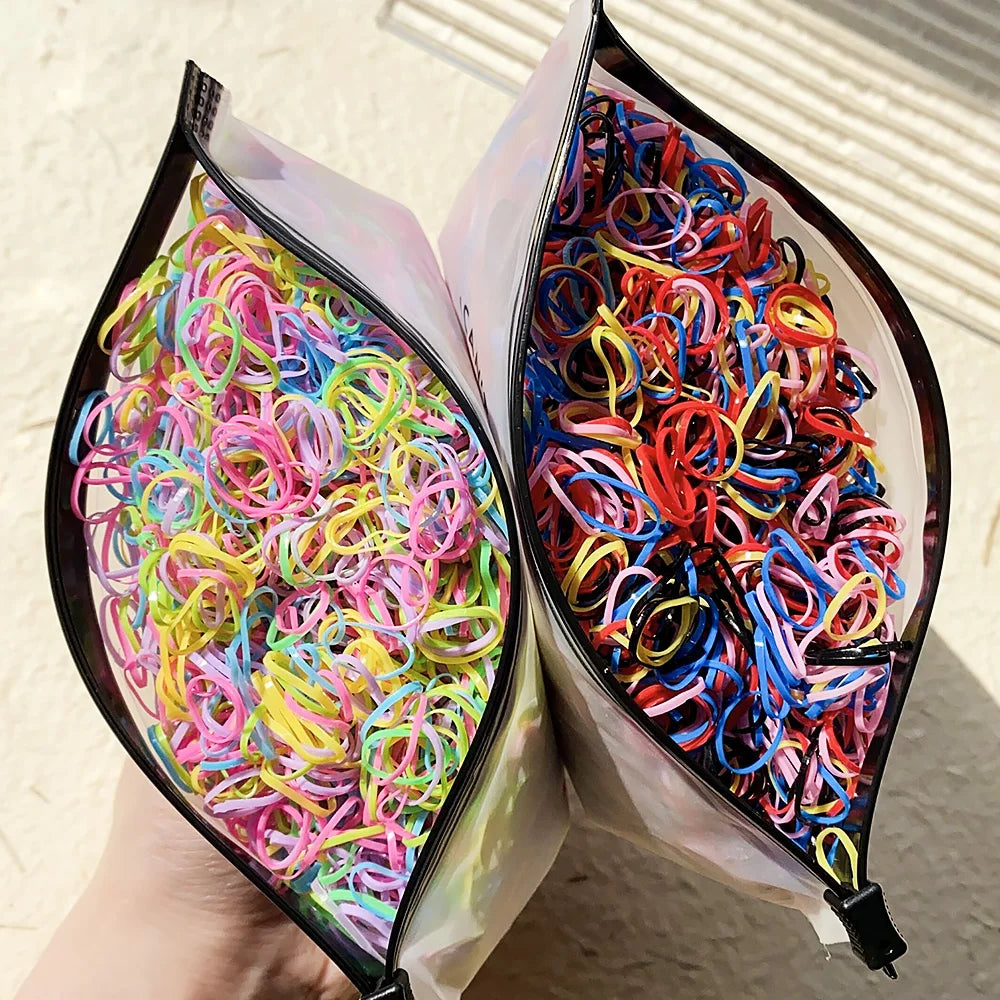 MMAlto Colorful Disposable Elastic Hair Ties for Girls – 500/1000/2026 Pcs Bulk Pack