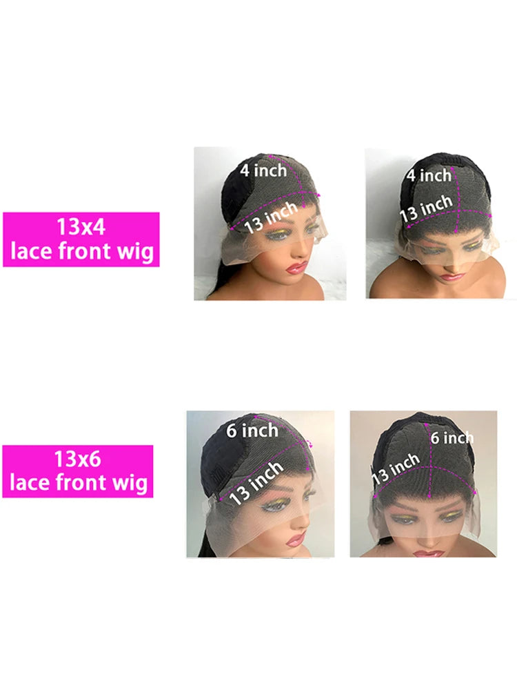 40-46 inch Bone Straight Lace Frontal Wig | 13x4 13x6 HD Human Hair