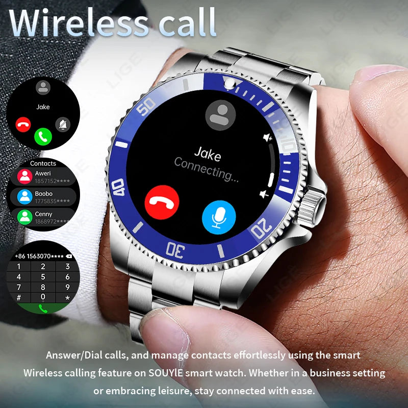 LIGE 2026 Luxury Smart Watch – Bluetooth Call, Health Monitoring & Multi-Sport | Men & Women Gift