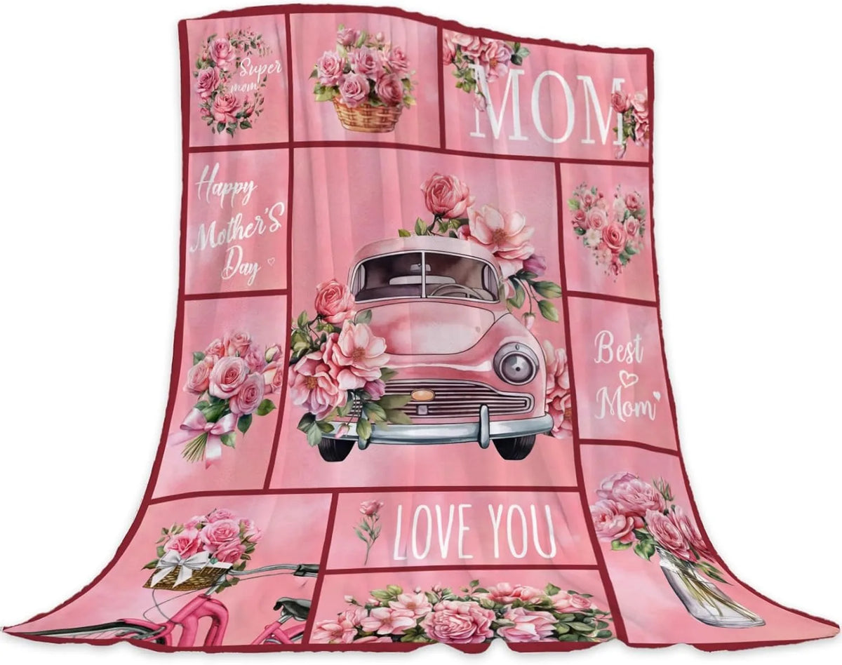 Gift for Mom Flannel Throw Blanket with Loving Message