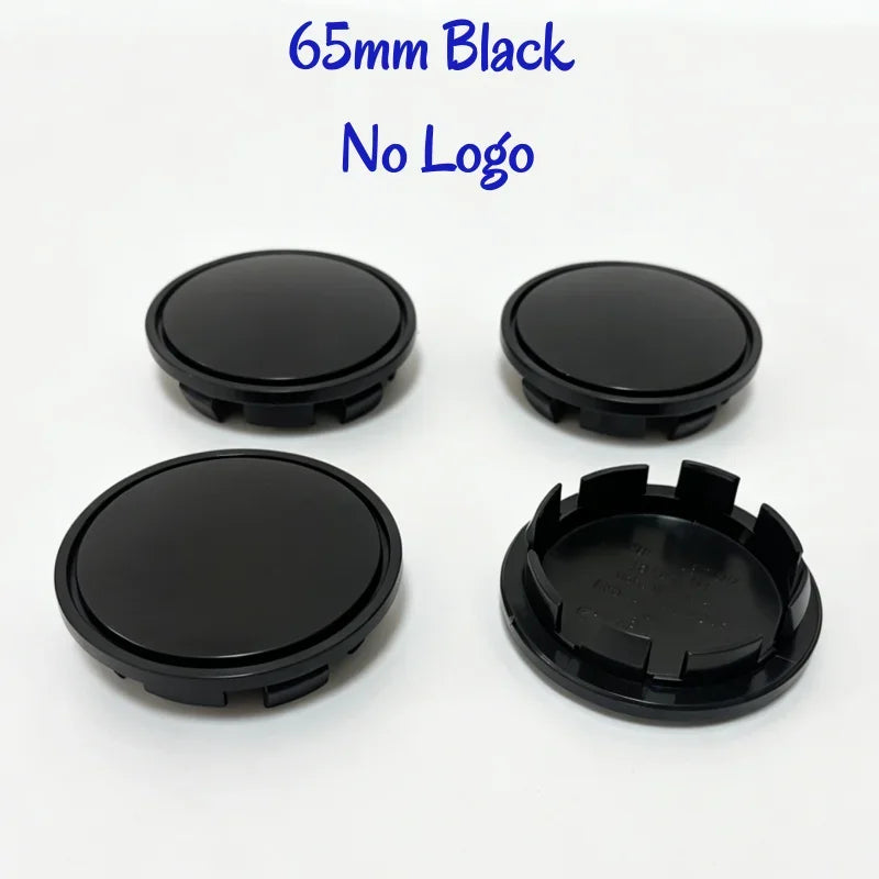 New 4pcs/Set No Logo 48mm 50mm 56mm 60mm 65mm 68mm Rim Blank Base Black Silver Tire Hub Caps External Refit Car Styling Accessor