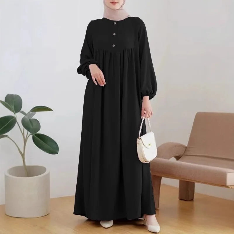 Women's Loose Sleeveless Maxi Dress - Modest Long Solid Dress