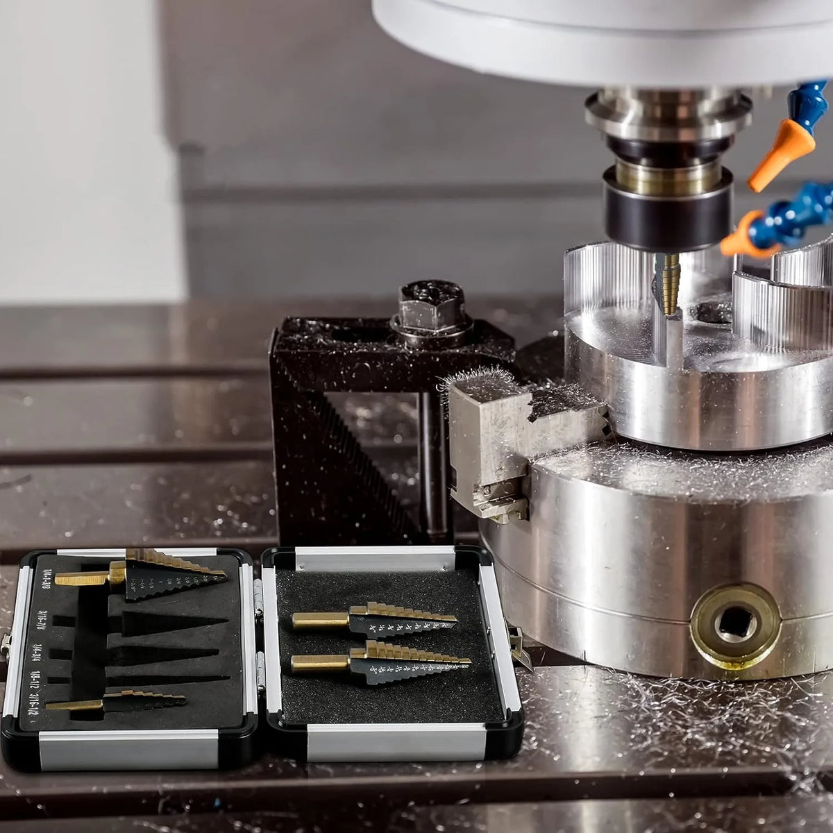 HSS Cobalt Step Drill Bit Set, 50 Sizes with Aluminium Case