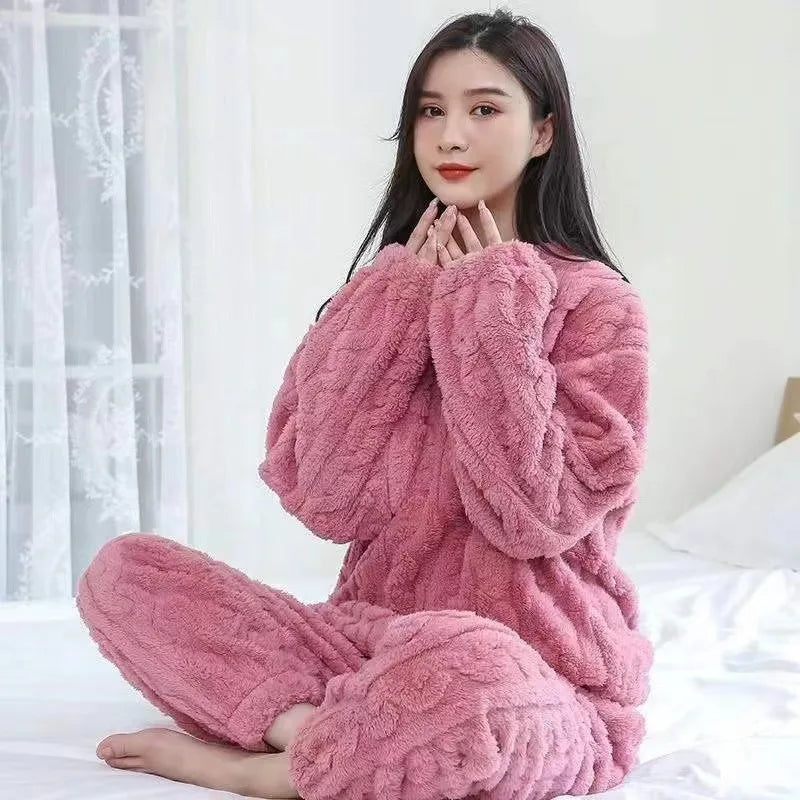 Women's Striped Flannel Pajamas - Long Sleeve Winter Sleepwear, Plus Size - photo 7