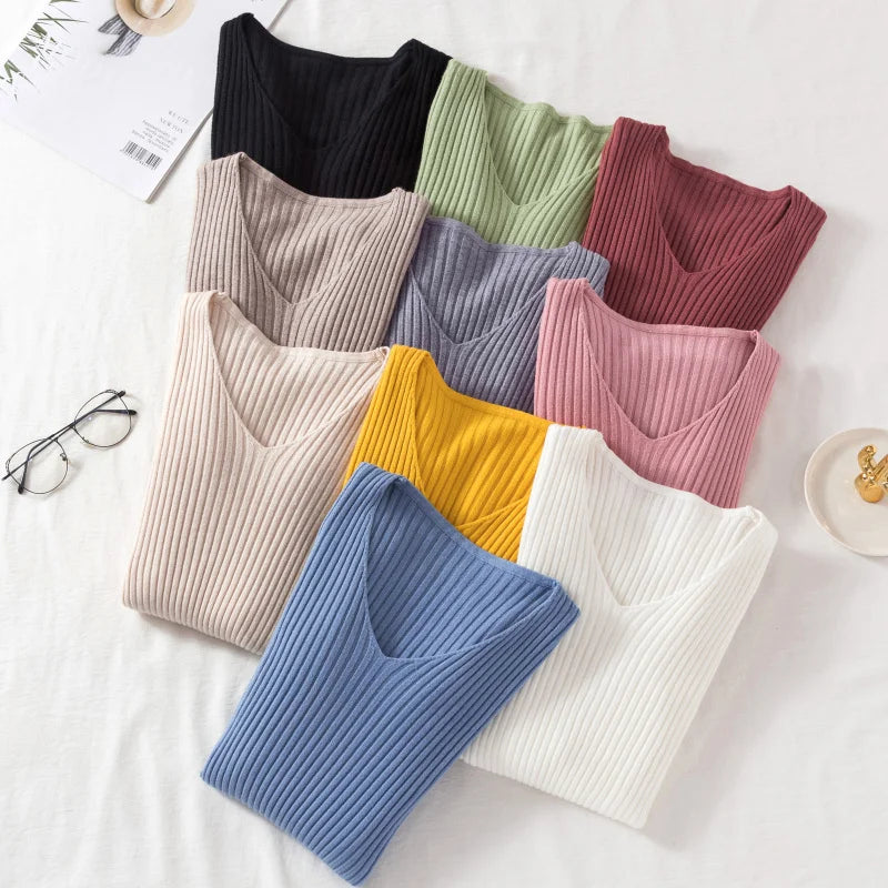 Women's V-neck knit pullover, casual sweater — view 2 of 20