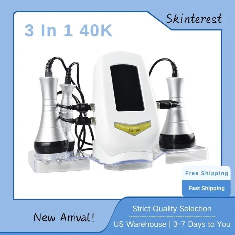 Skinterest 3 in 1 40K KIM8 Cavitation Machine Face Body Tightening Lifting Spa Skincare，Fast Shipping from US