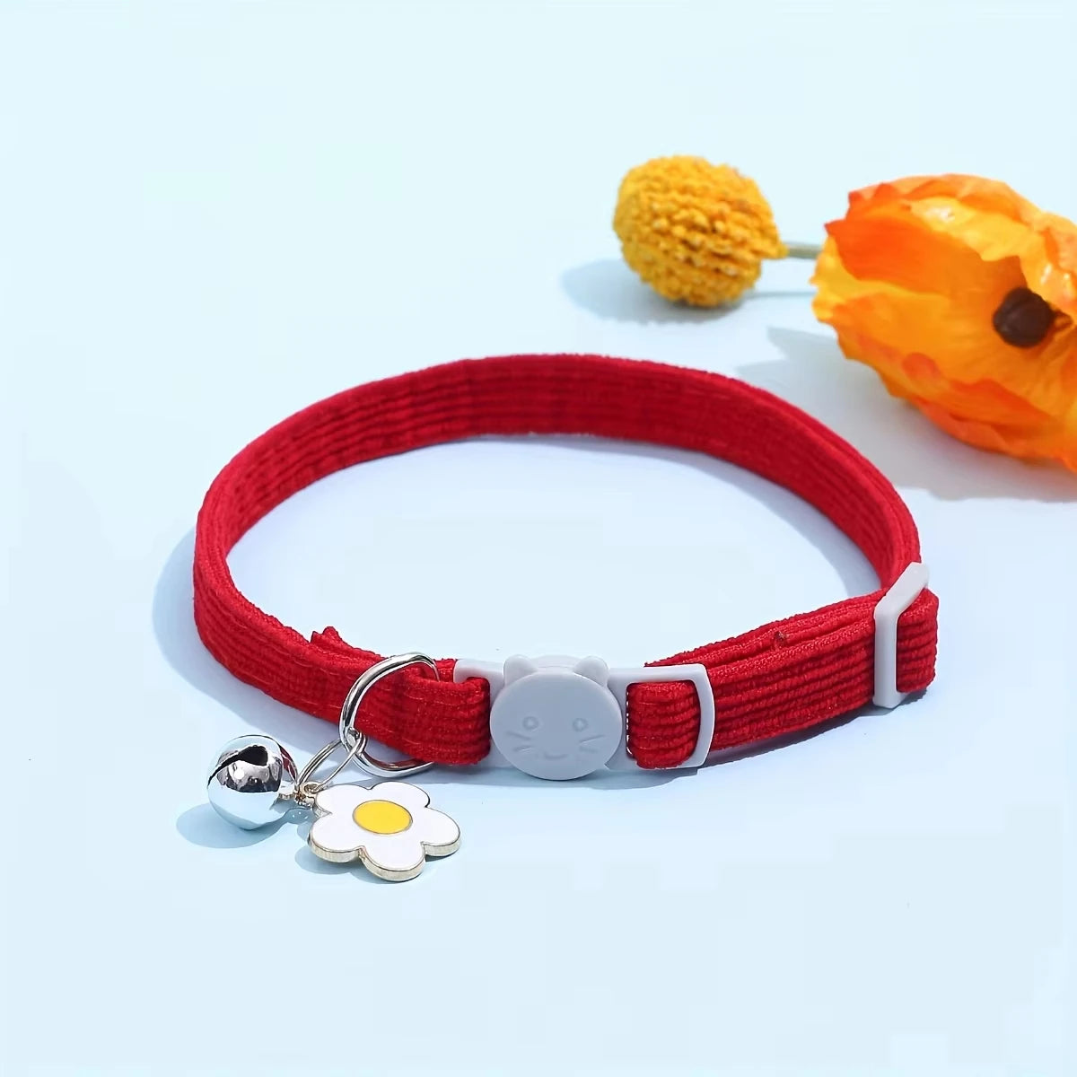 Adjustable Cat Collar with Bell - Flower Charm Safety Collar – photo 4