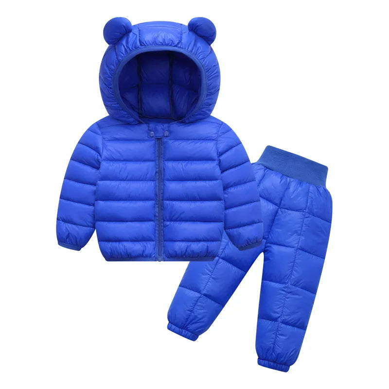 Kids Hooded Puffer Jacket and Pants Snowsuit - 2-Piece Winter Set - photo 4