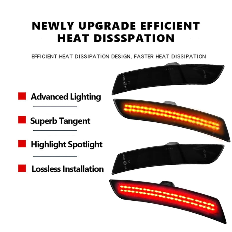 4Pcs LED Front Rear Bumper Side Marker Lights For Chevrolet Chevy Camaro 2016-2021 Cadillac CTS ATS Car Accessories OEM#23169181