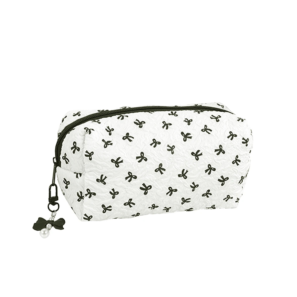 1pc Bow Tie Pattern Pencil Case, Creative Butterfly Tie Zipper Pearl Pendant, Fashion School Supplies - Back to School Essential