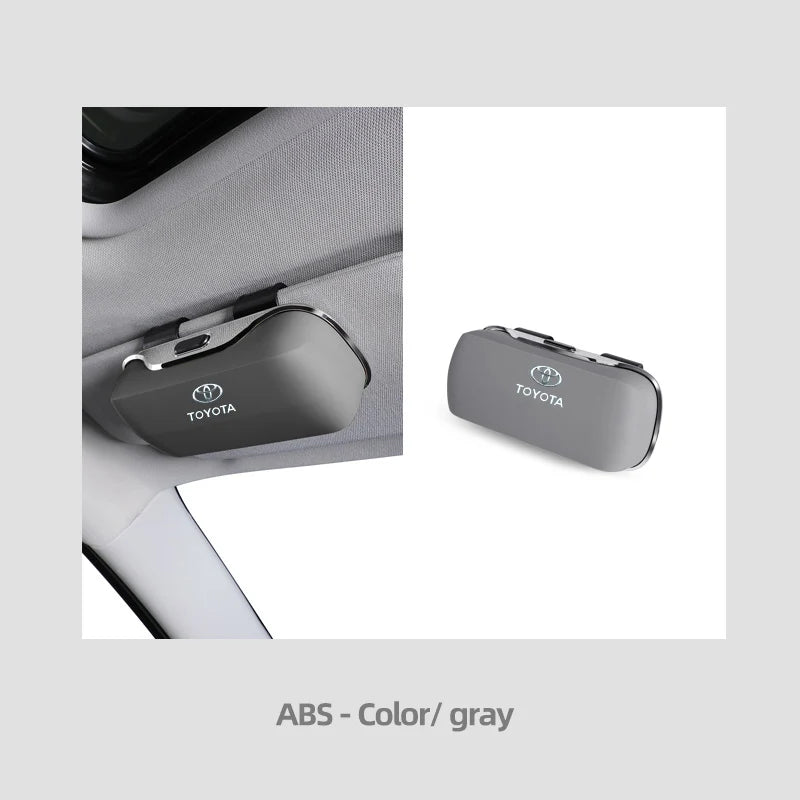 Car Glasses Box Visor Eyeglasses Case For Toyota GR Rav4 Yaris Camry Land Corolla CHR Hilux Cruiser Tacoma Sunglasses Holder
