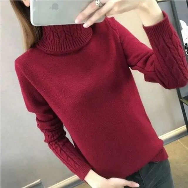 Women's Turtleneck Knit Sweater - Long Sleeve Pullover Jumper - photo 13