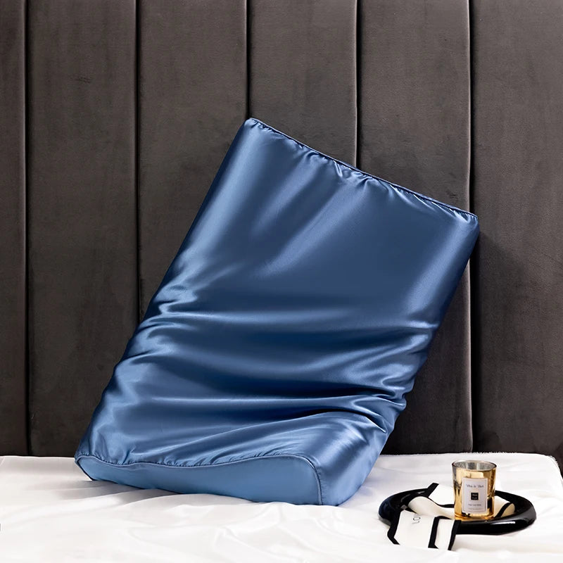 Satin Silk Pillowcase for Memory Foam and Latex Pillow Solid Cushion Cover Hair Skin Protect Decorative Case 30x50cm/40x60cm