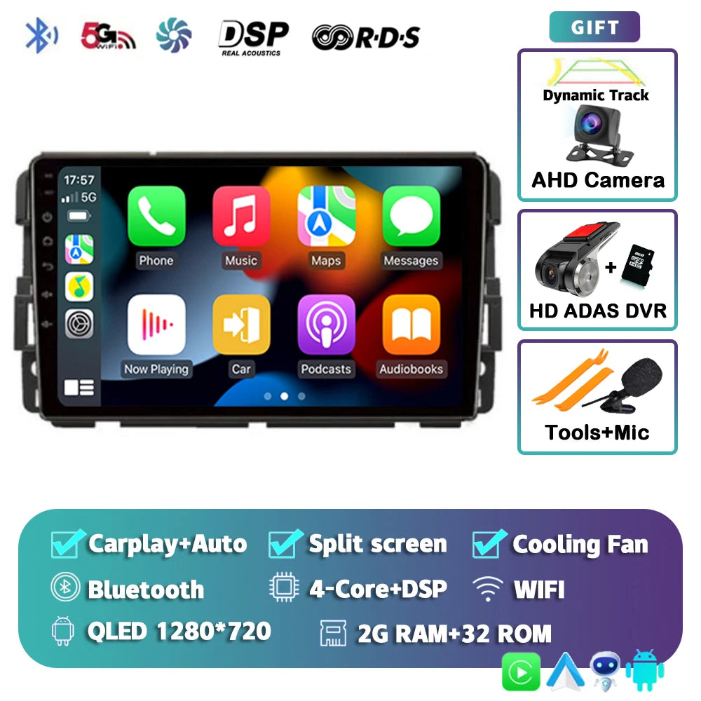 Android 16 Car Radio Multimedia Player For Chevrolet Silverado Impala GMC Yukon Acadia Sierra Carplay Car Stereo Dsp Ai Voice BT