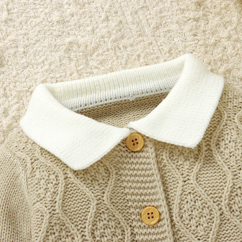 Baby Boy Knit Turtleneck Romper - Gentleman Style Winter Jumpsuit - photo 2