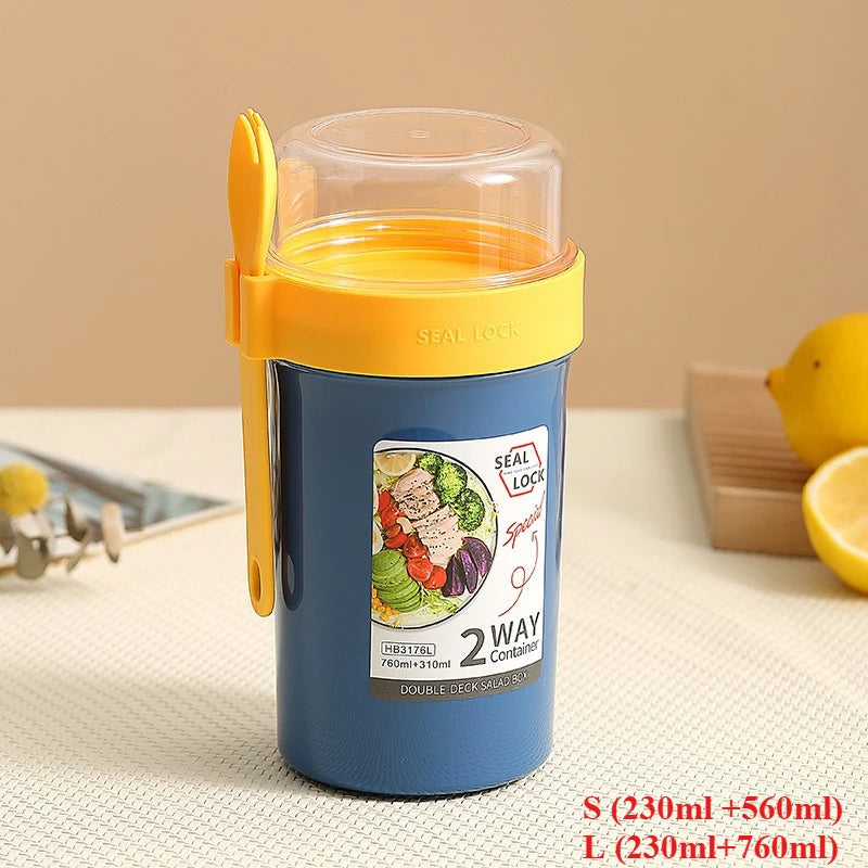 Salad & Breakfast To-Go Cup - Double Layer Yogurt Cereal Container - photo 9