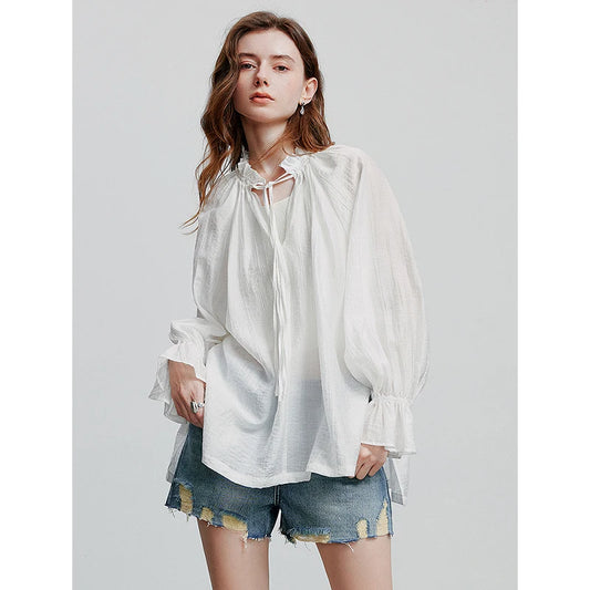 Women's Summer V-Neck Blouse Shirt - Lightweight Pullover Top – photo 2