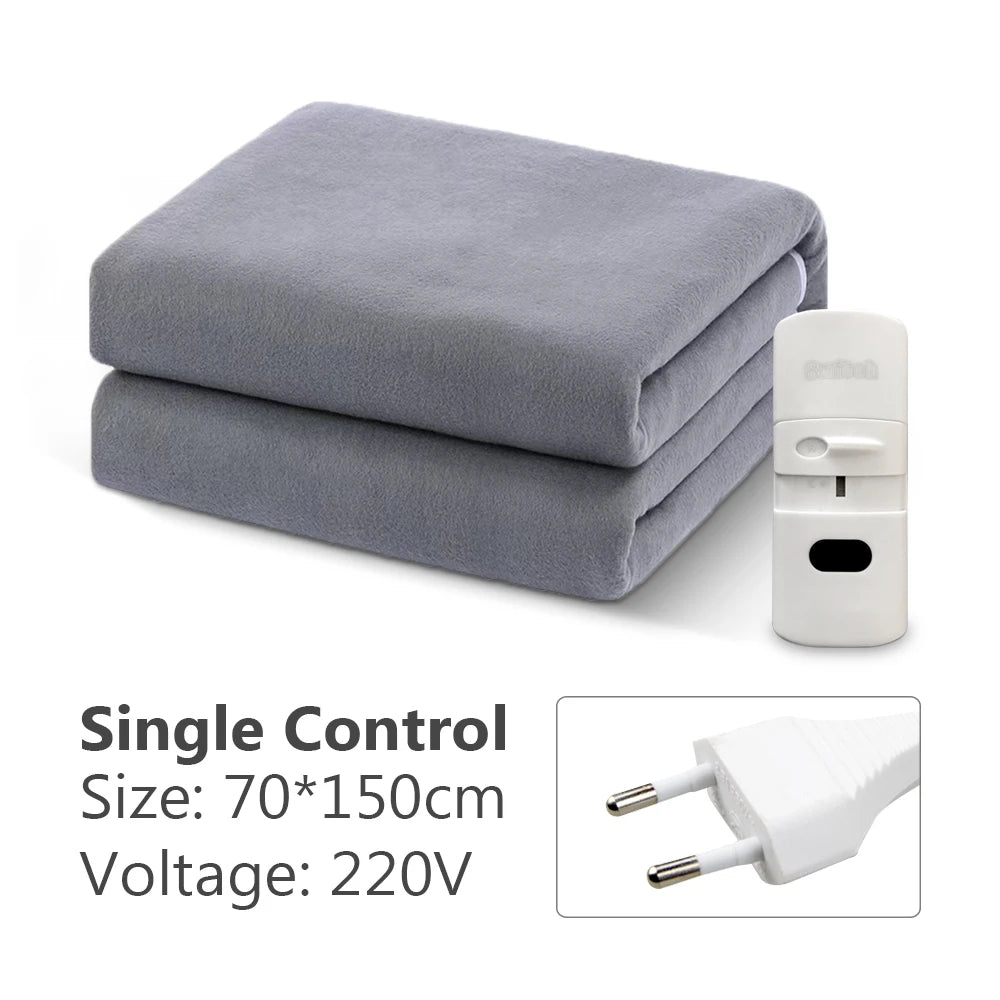 Electric Heating Blanket with Thermostat (220V, EU Plug)