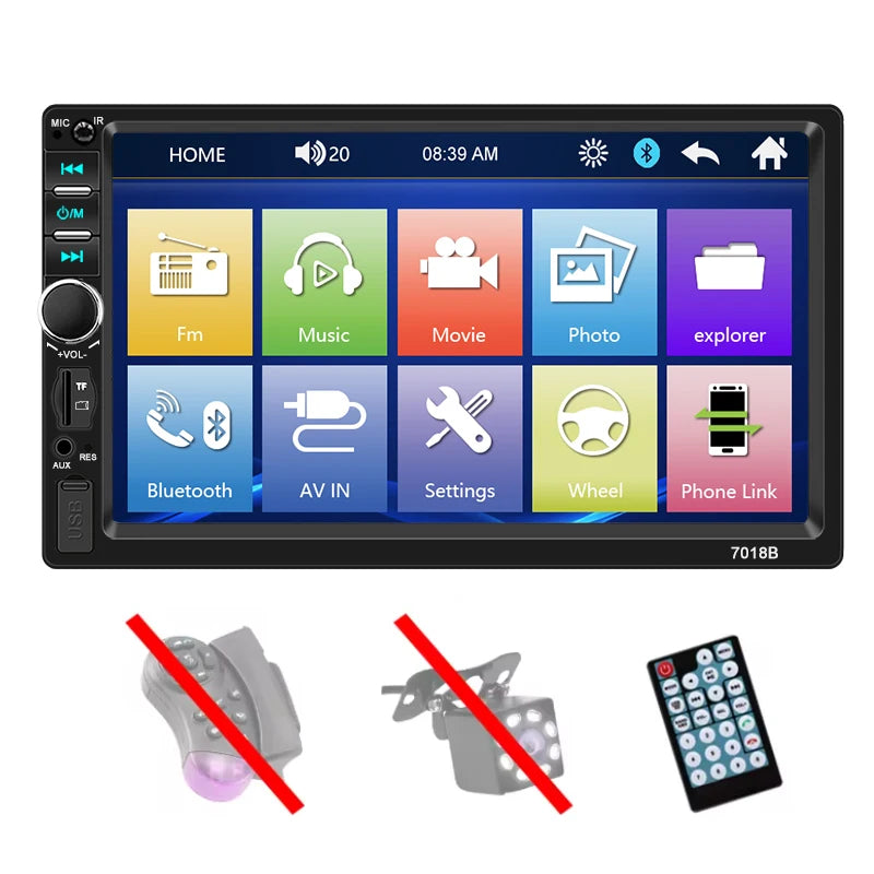 Universal 2 Din Car Radio 7inch HD Touch Screen Autoradio Multimedia Player Universal Car Stereo MP5 Player Bluetooth Car Player