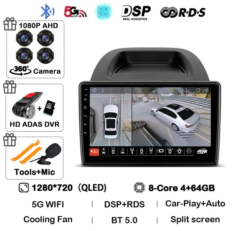 Android 16 Car Radio For Ford EcoSport Eco Sport 2017 2018 - 2023 Carplay Auto GPS Navigation 2 Din Player WIFI+4G Stereo Video