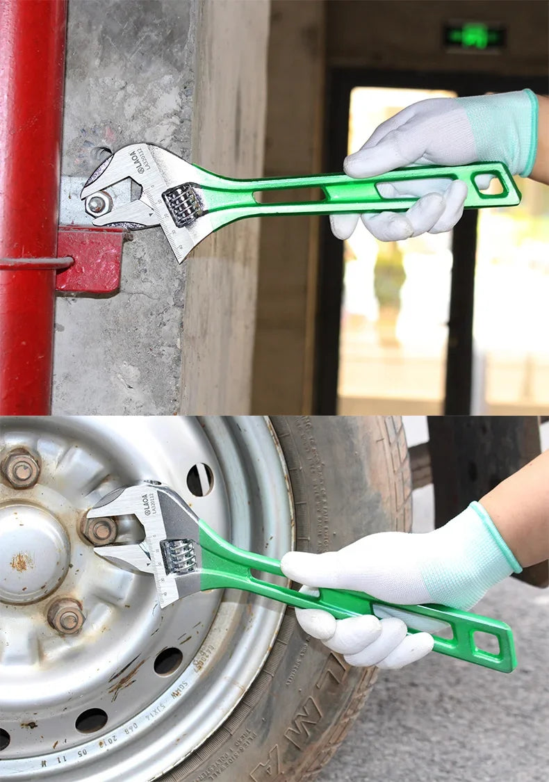 LAOA Short Handle Wrench Adjustable Light Weight Large Open Spanner 6" 8" 10" 12" Repair Tool