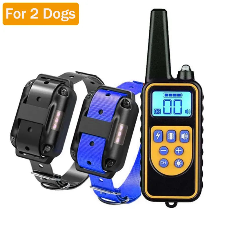 Electric Waterproof Dog Training Collar – Rechargeable Remote Anti-Bark Device | For 1, 2 or 3 Dogs