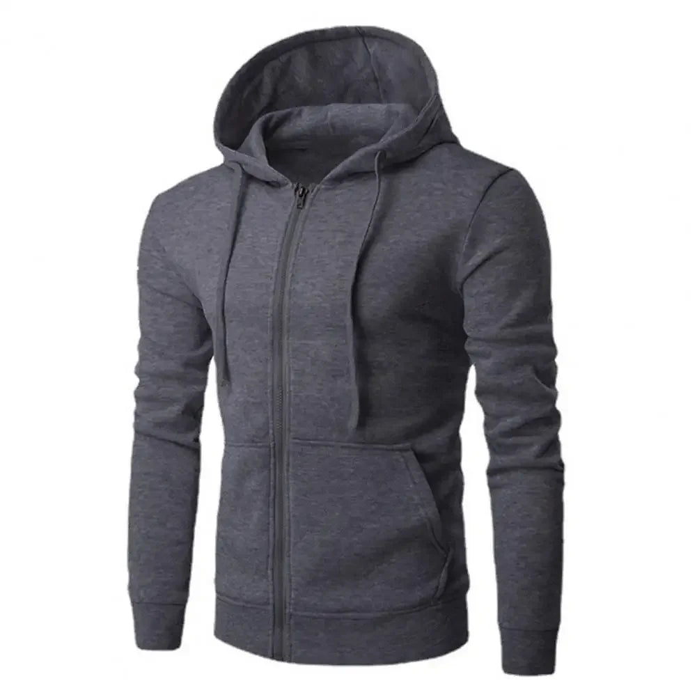 Men's Fleece Zip-Up Hoodie - Loose Casual Hooded Jacket - photo 5