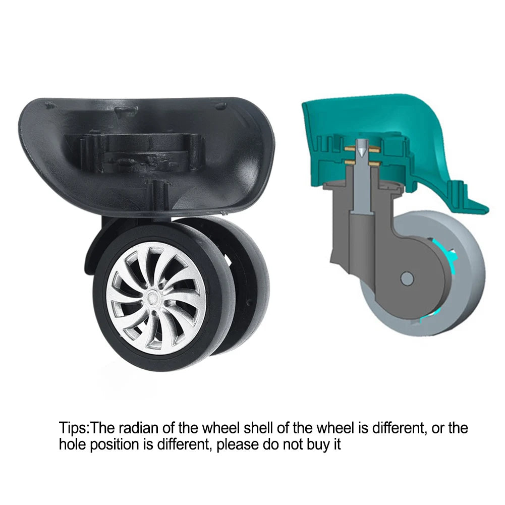 4Pcs Suitcase Luggage Replacement Luggage Suitcase Wheels Swivel Universal Wheel Black For Travelling Bag Travel Suitcase