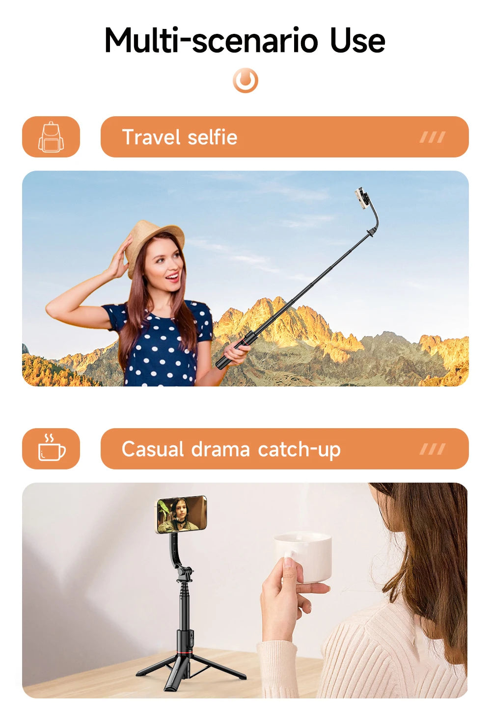 KEELEAD Magnetic Selfie Stick with Bluetooth Remote Magsafe Cellphone Tripod Stand for iPhone 14 13 12 Pro Max Vertical Shooting