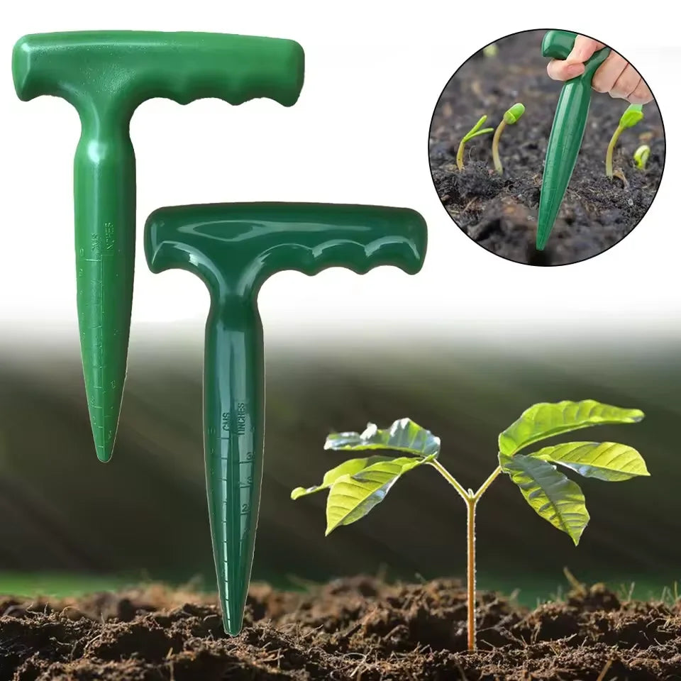 1pc Handheld Garden Hole Puncher Clear Scale Planting Tools Lightweight Digging Hole Tool Sowing Seeds Dispenser For Hole Diggin
