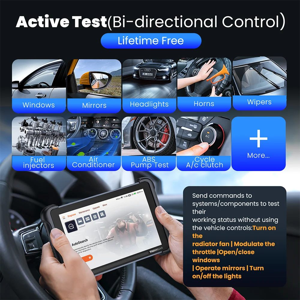 THINKCAR THINKSCAN 689BT CANFD DOIP OBD2 Diagnostic Tool 34 Reset Car Scanner Full System ECU Coding Bi-Directional Control Scan