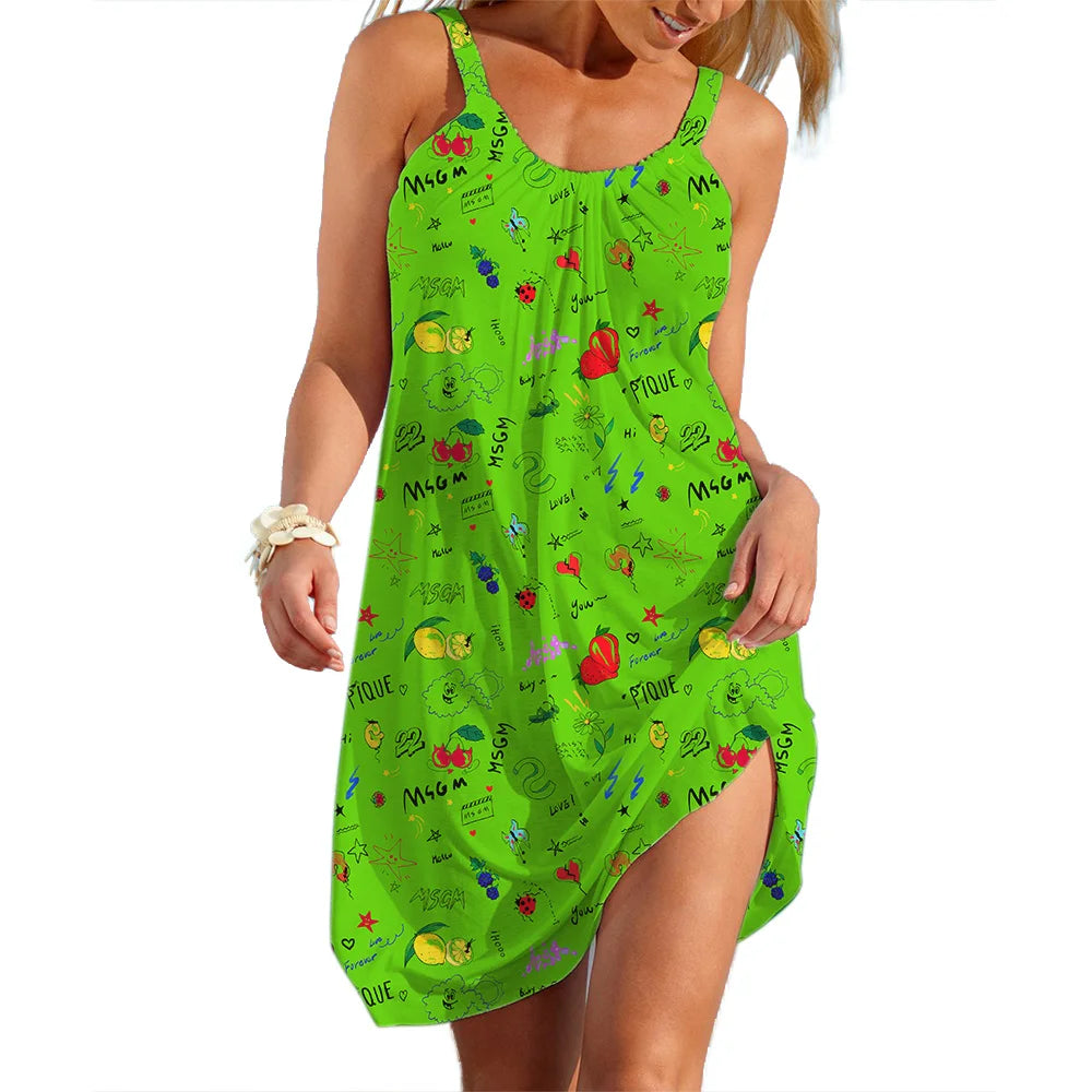 Women's Floral Slip Dress — Sleeveless Loose Pastoral Summer Sundress