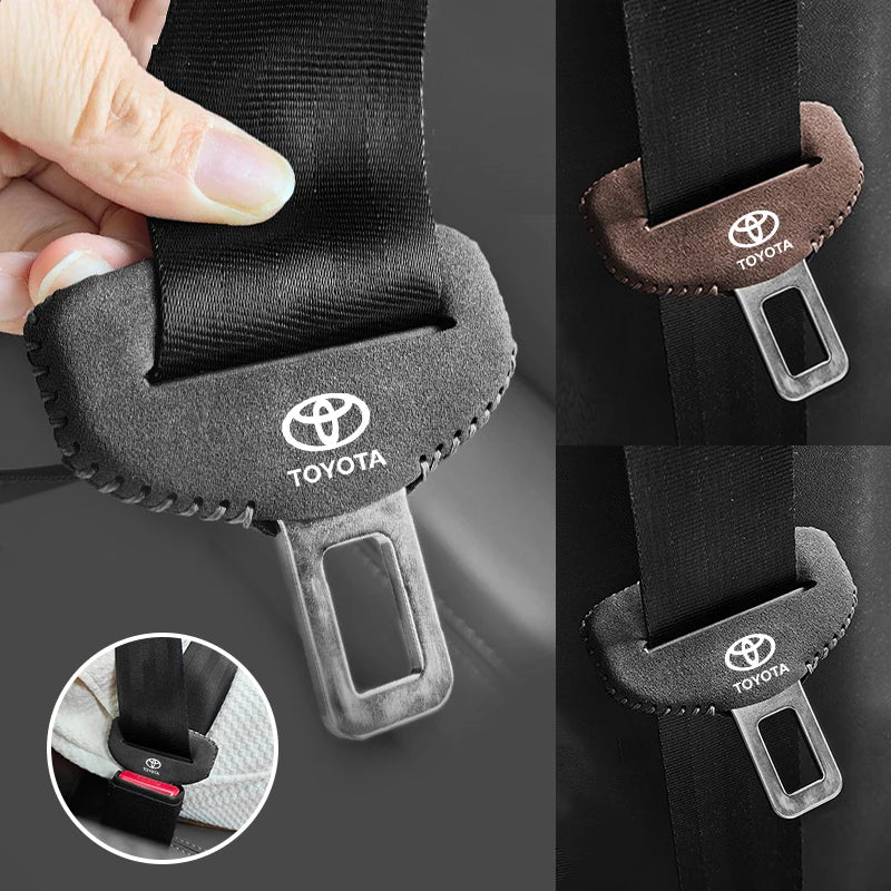 For Toyota Corolla Yaris Aygo Prius Camry Auris Universal Car Seat Belt Buckle Cover Protector Anti-collision Case Leather Wear