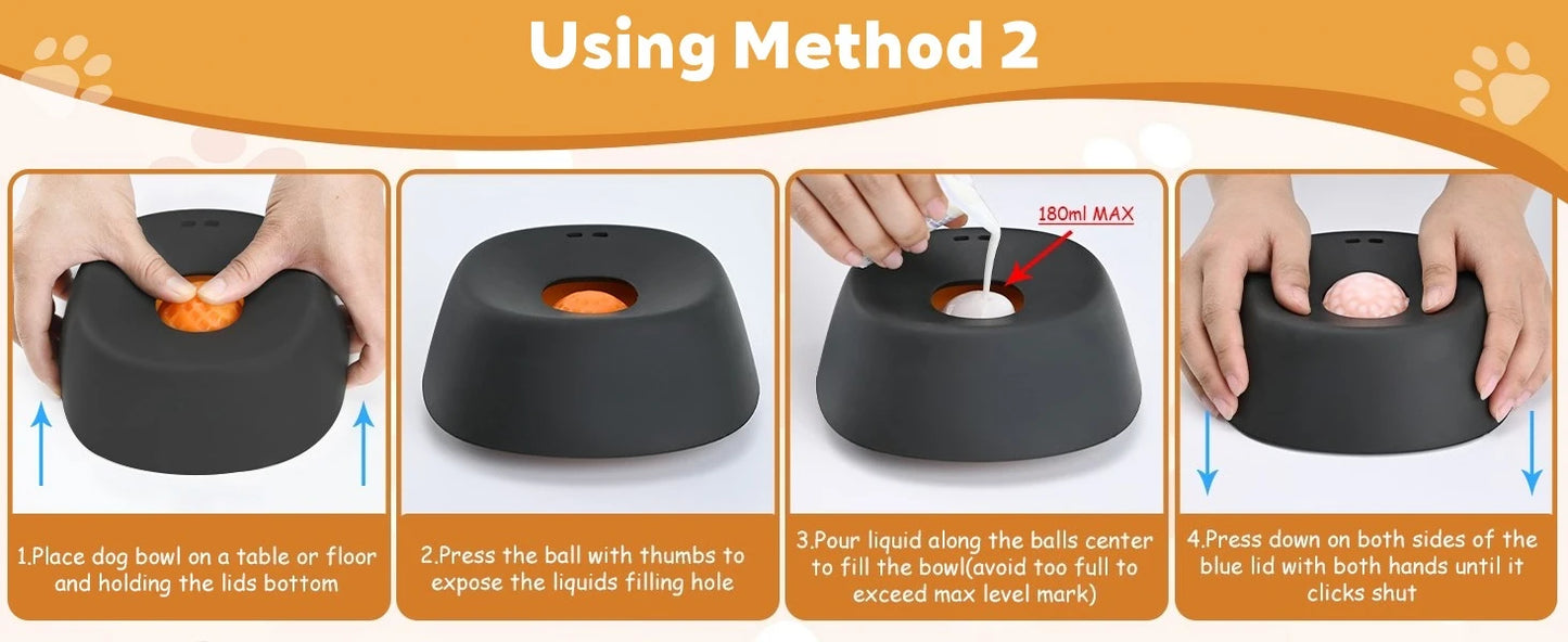 Anti-Choking Slow Feeder Dog Bowl Non-Slip 3/4 Cup - Lick Toy for Liquid Treats Bone Broth Yogurt