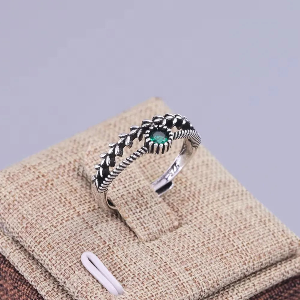 VENTFILLE 925 Sterling Silver Flower Lace Ring Korean Fashion Opening Inlaid CZ Adjustable Rings Valentine's Day Gift